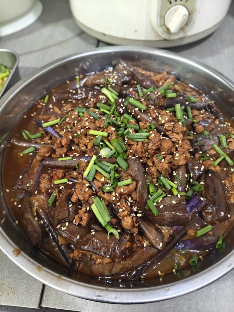 葱花肉末茄子